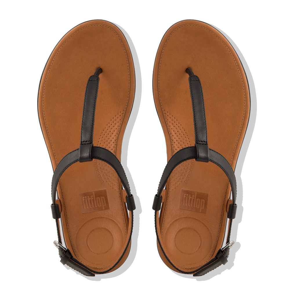 Fitflop Womens Sandals - Tia Leather - Black - 190-IADRVG